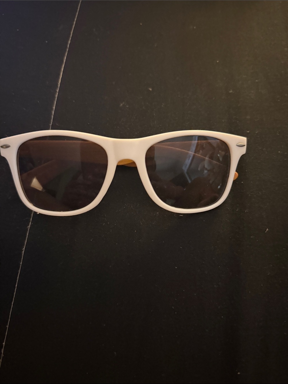 Breville White Frames with Wood-Effect Temples Sunglasses